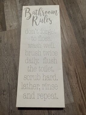 Bathroom Rules Wall Sign